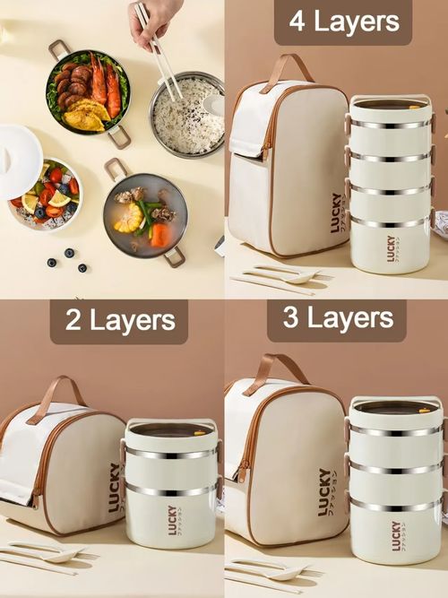 Large Capacity Stainless Steel Lunch Box with Insulated Lunch Bag