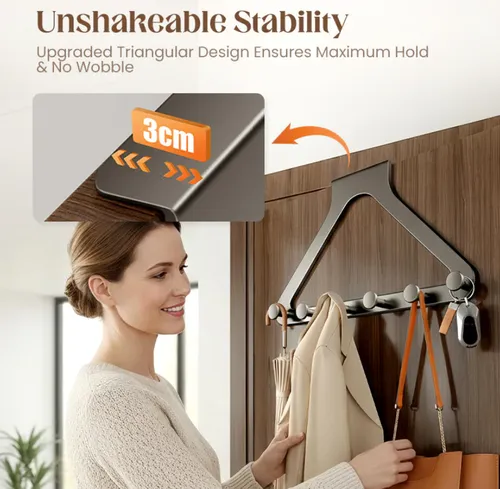 Heavy-Duty No-Drill 6-Hook Door Organizer