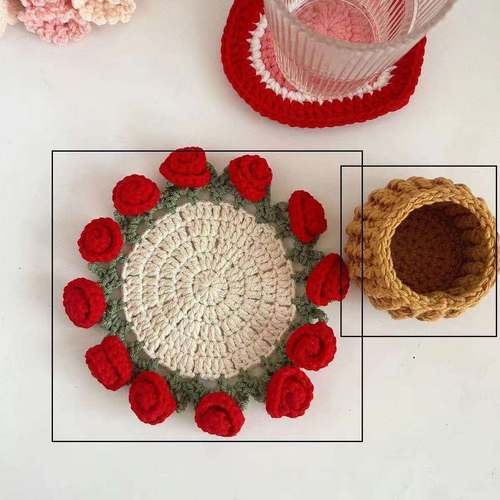 Handmade Rose Coaster Set – Elegant Home Touch 🌹