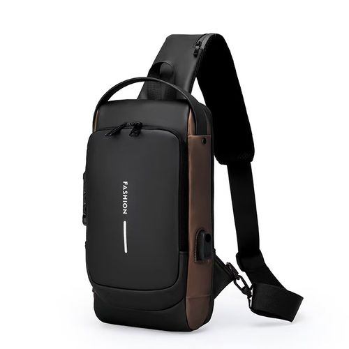 Anti-Theft Waterproof Sling Bag with USB Charging Port