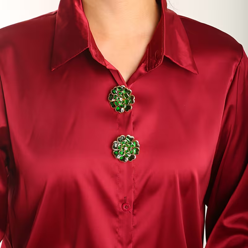 2PCS Floral Button Jewelry Clip Set