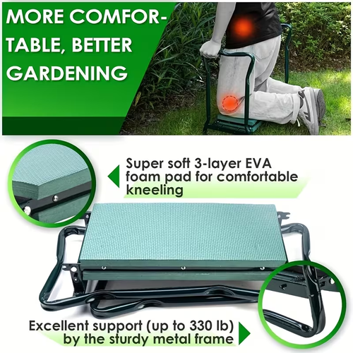 2-in-1 Foldable Garden Kneeler and Seat, Foldable Garden Stool