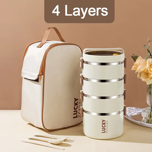 Large Capacity Stainless Steel Lunch Box with Insulated Lunch Bag