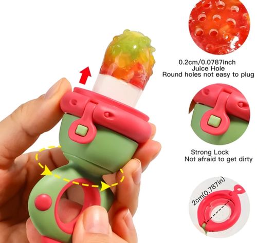 3PCS 🍼Silicone Teething Pacifier With Mesh Cover Fruit Feeder