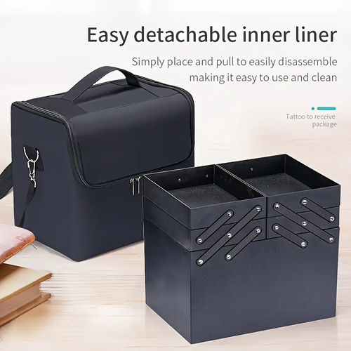 Multi-Function Professional Makeup Train Case – Large Storage, Waterproof & Travel-Friendly