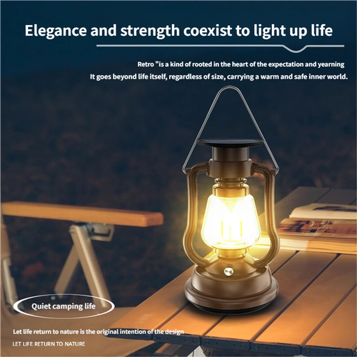 3-in-1 Solar Retro Camping Lantern – Waterproof, Long-Lasting Emergency & Outdoor Lighting