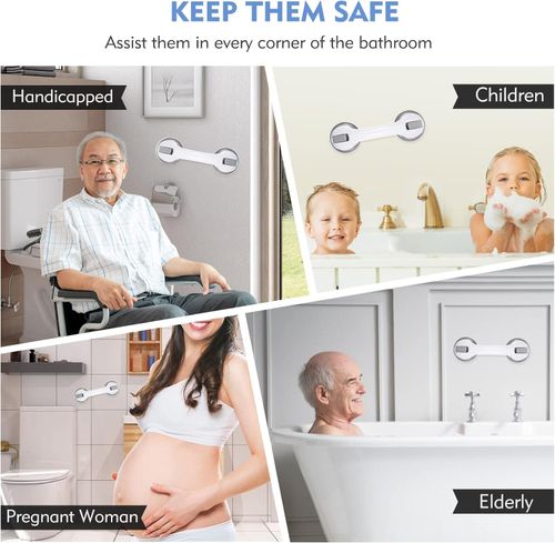 2 PACK Premium Shower Safety Grab Bar – Strong Suction Support for Seniors, Kids & Injured Family Members