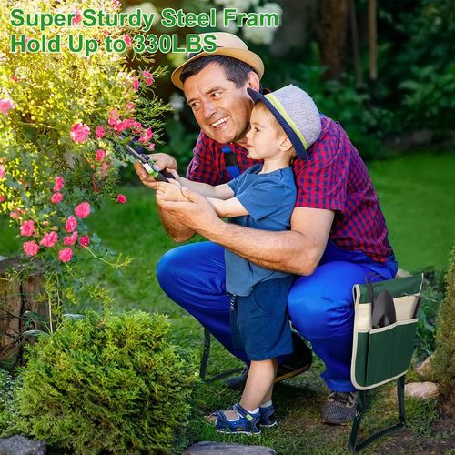 2-in-1 Foldable Garden Kneeler and Seat, Foldable Garden Stool