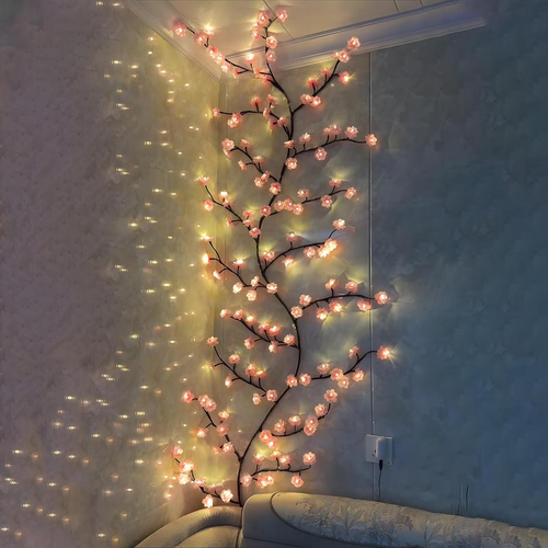 USB Tree Vine Wall Light – Flexible LED Branch String for Bedroom & Home Decor