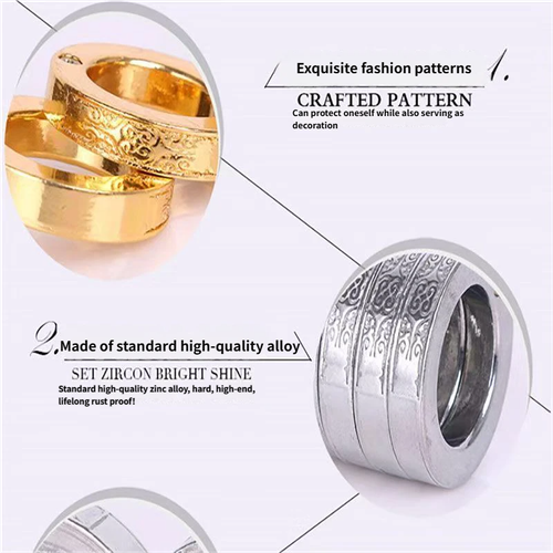 Gold-Finish Four-Ring Thumb Ring