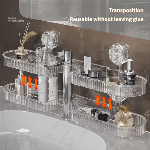 Adjustable Strong Suction Bathroom Storage Rack