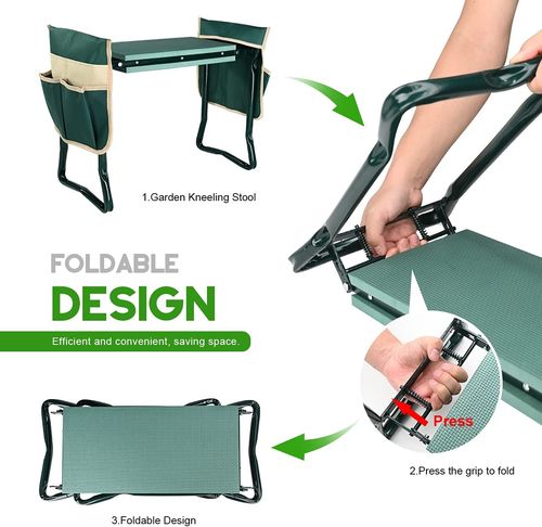 2-in-1 Foldable Garden Kneeler and Seat, Foldable Garden Stool