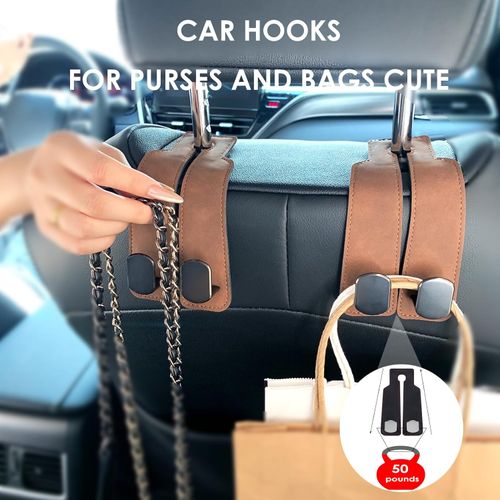 Leather Car Seat Headrest Hook (4PCS)