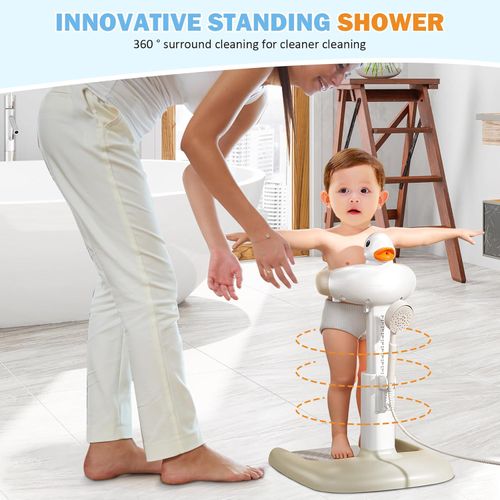 🦆Hands-Free Baby Shower Stand with Anti-Slip Base Cute Duck