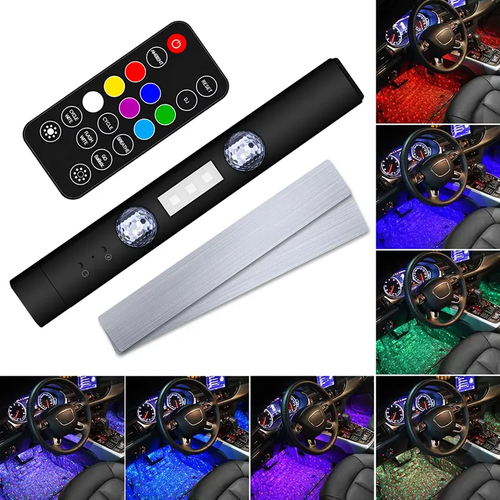 RGB LED Car Atmosphere Lamp USB Wireless Roof Star Light Multiple Modes Automotive Interior Lights Auto Interior Lighting