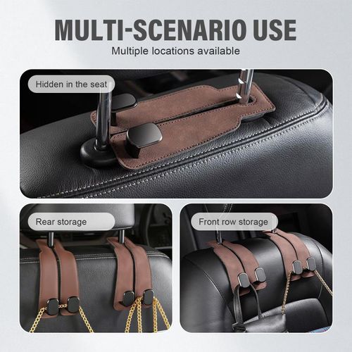 Leather Car Seat Headrest Hook (4PCS)