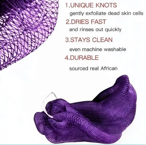 4 PCS  Authentic African Exfoliating Net Bath Sponge