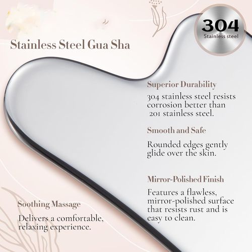 2pcs  Stainless Steel Gua Sha Facial Tools Metal Guasha Tool for Face Body Jawline Shaper