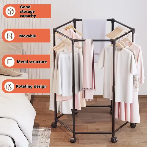 360-Degree Rotating Clothing Rack