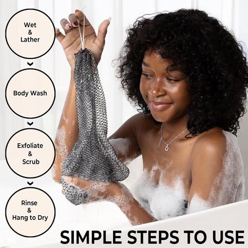 4 PCS  Authentic African Exfoliating Net Bath Sponge