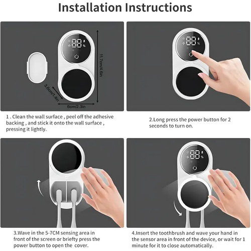 Smart UVC Toothbrush Sterilizer –  Automatic Cleaning