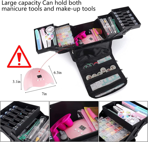 Multi-Function Professional Makeup Train Case – Large Storage, Waterproof & Travel-Friendly