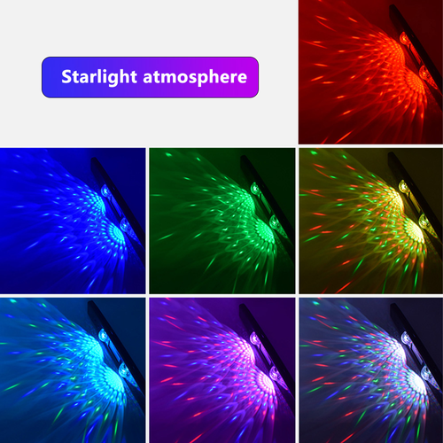 RGB LED Car Atmosphere Lamp USB Wireless Roof Star Light Multiple Modes Automotive Interior Lights Auto Interior Lighting