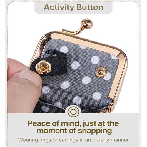 Genuine Cowhide Leather Mini Kiss-Lock Pouch (Crocodile Pattern)