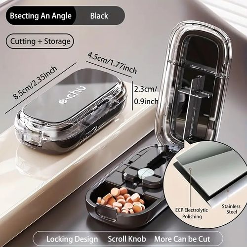 Precision Multi-Function Pill Cutter & Storage Box
