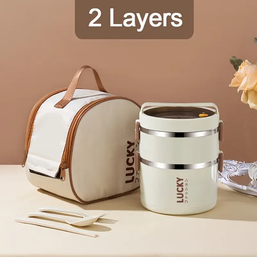 Large Capacity Stainless Steel Lunch Box with Insulated Lunch Bag