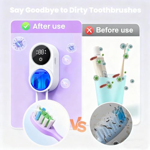 Smart UVC Toothbrush Sterilizer –  Automatic Cleaning