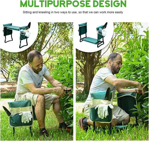 2-in-1 Foldable Garden Kneeler and Seat, Foldable Garden Stool