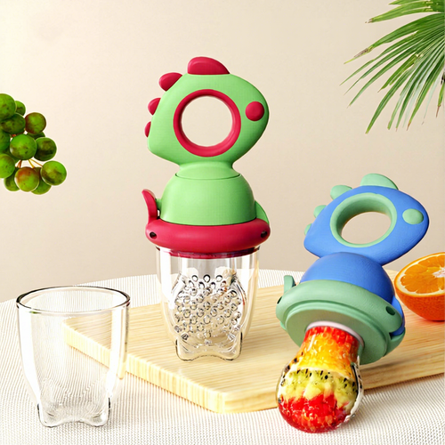 3PCS 🍼Silicone Teething Pacifier With Mesh Cover Fruit Feeder