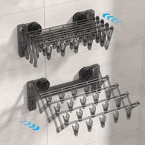 Foldable Suction Drying Rack（Grey） – Strong, Rust-Free, Space Saving