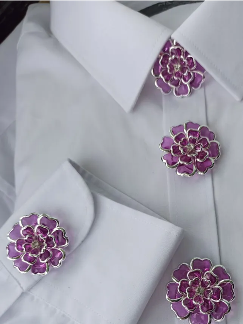 2PCS Floral Button Jewelry Clip Set