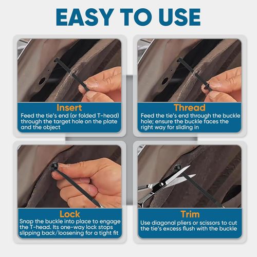 Universal Self-Locking Nylon Cable Tie Fasteners (200PCS)