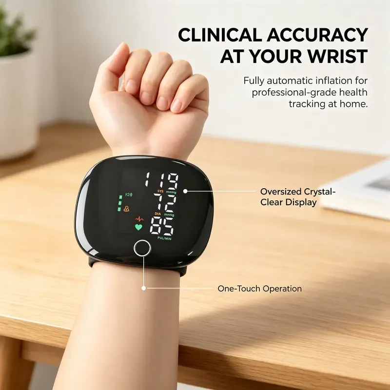 Wrist Blood Pressure Monitor with Voice Readout - Cuff BP Monitor, 99x2 Reading Memory, Large LED Display, Carrying Case for Family Healthcare, Perfect Health Gift for Parents & Dad