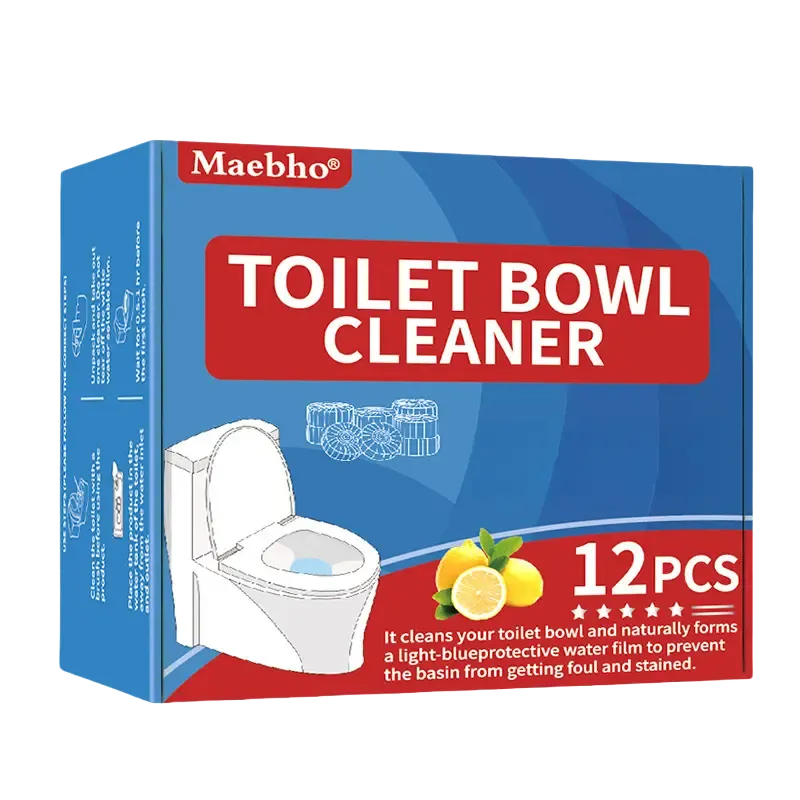 12PCS-24PCS Tank-Only Non-Bleach Wet-Activated Toilet Bowl Cleaners - Auto-Cleans Every Flush, Soluble Film, Residue-Free, Deodorizing, Stain-Resistant, Safe & Effective Household Packets, Light Blue Cleaning Water, 7-10 Days Use, Home Cleaning Supplies