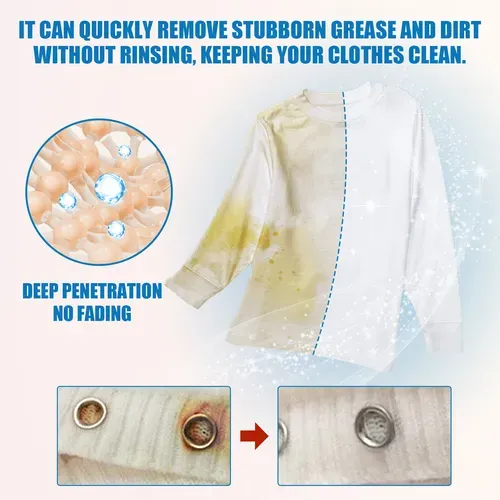 Laundry Detergent Cleans Clothes Removes Stains Tackles Tough Oil & Yellowing Stains Dry Cleaning Agent
