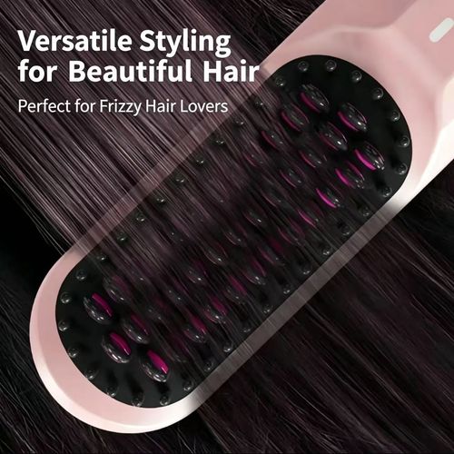 Wireless Straightening Comb with Negative Ions, No Damage to Hair, Curling and Straightening in One, High Top Straightening Clamp Curling Iron