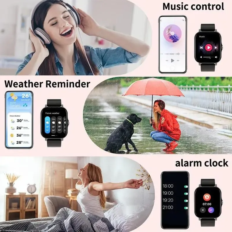 Erun 1.83-Inch HD Smartwatch, Wireless Smart Watch, Sporty Digital Watch, Sports Tracking Smartwatch with Bluetooth Calling and Weather App, Compatible with Android and iOS