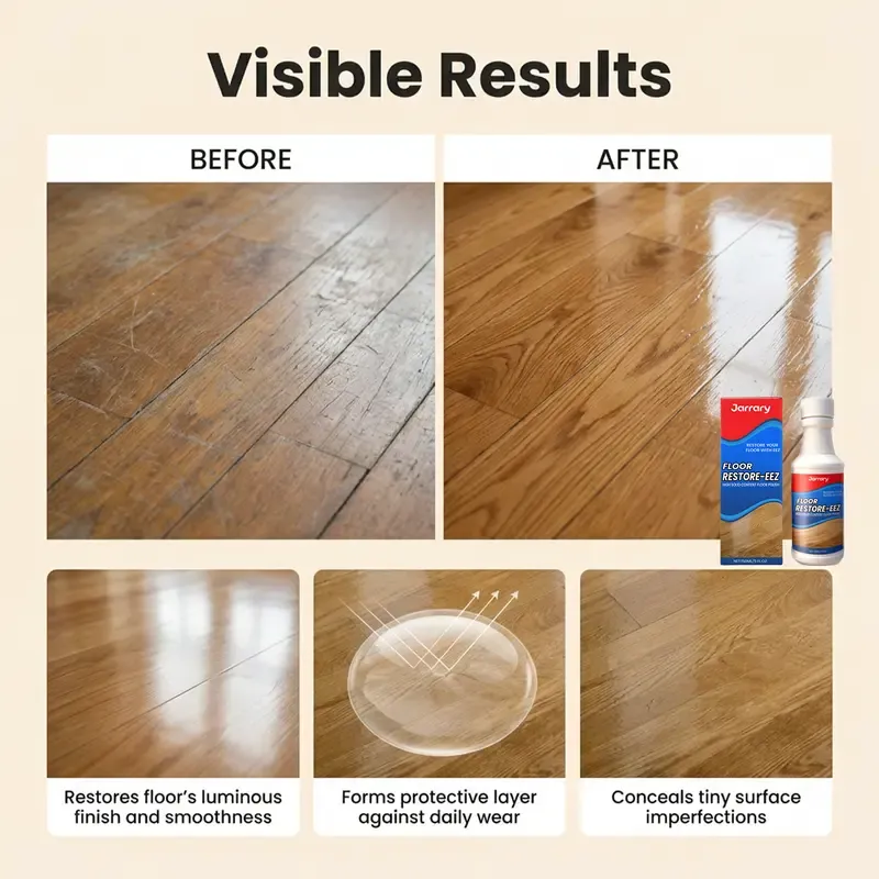 Jarrary Floor Care Polish – Gentle, Convenient Daily Care for Shiny Floors & Scratch Repair