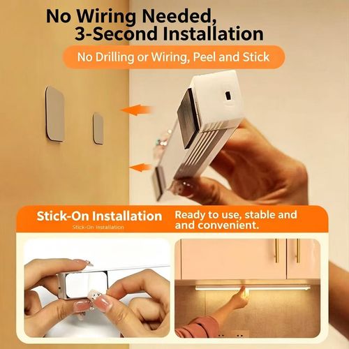 Smart Wireless LED Strip Light with Motion Sensor – Self-Adhesive & Magnetic- Ideal for Wardrobes, Wine Cabinets, Kitchen Cabinets, and Hallways