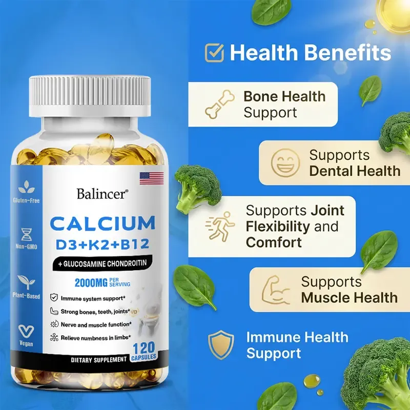 Balincer Calcium Supplement – ​​Supports Bone and Joint Health – 120 Capsules