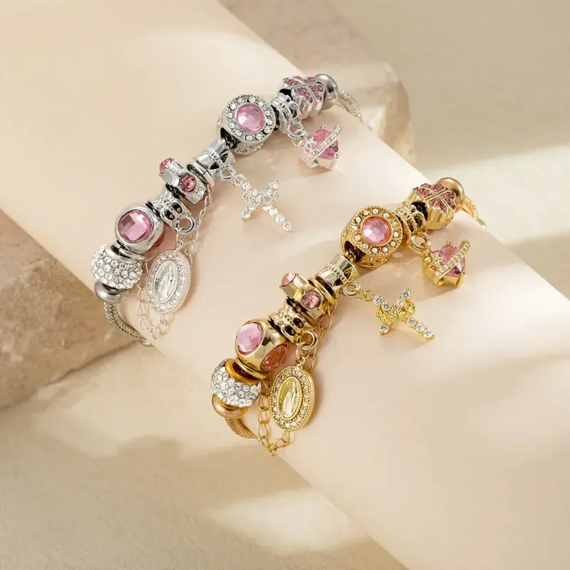Tewiky Aurora Snake Chain Bracelet for Women, Dainty Two-Tone Gold & Silver Detachable Multi-Charm Bracelet, Customizable DIY Mix and Match Stackable Wrist Jewelry, Trendy Daily Accessory, Perfect Gift for Mother's Day & Summer Occasions 销售店铺 Tewiky US