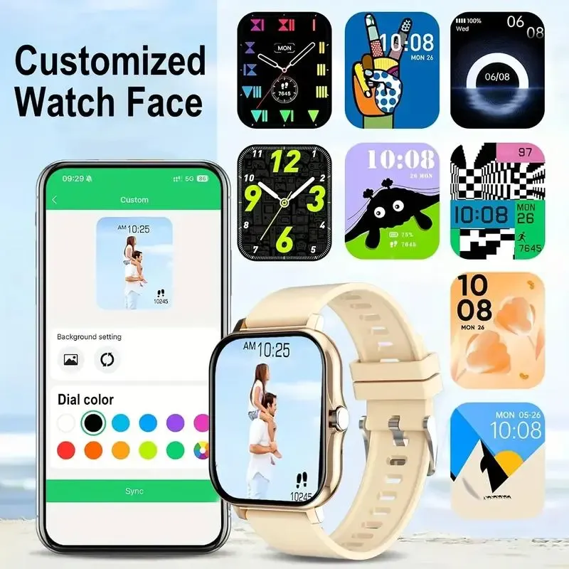 Smart watch, wireless talking dialing, multi-sport mode, call reminder and rejection, SMS reminder, message reminder, various APP reminders, multi-function display, HD screen, gifts, multiple colors Alloy Charging Pink Smartphone Usb Wearable Rechargeable