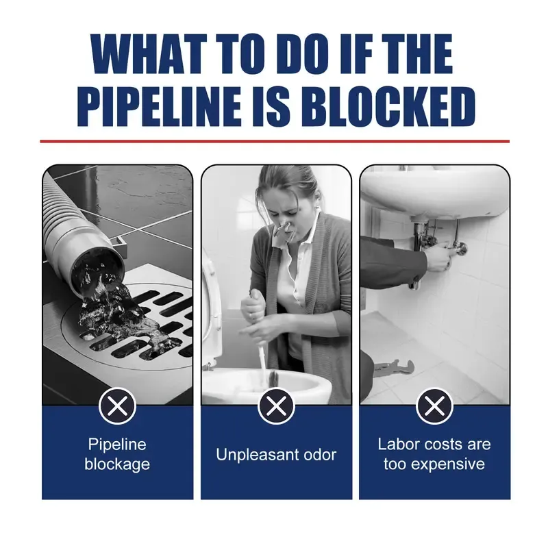 Jakehoe Pipe Unclog Gel, Sewer Multi-Effect Dissolving Pipe Obstruction Unblocking Agent
