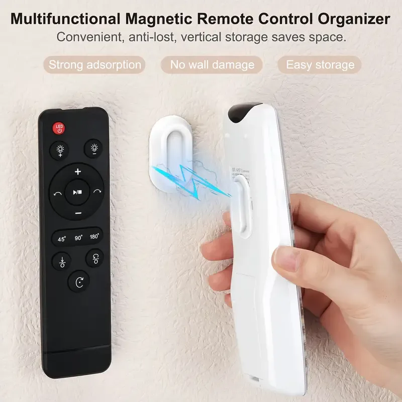 5-Pack Magnetic Remote Control Organiser - Upgraded Silicone N52 Strong Hold Wall Ceiling Mount, Self-Adhesive No-Drill Installation Storage Accessory for TV, Fan Remotes,sohochic