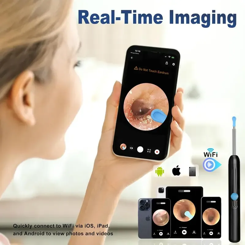 Ear Hygiene Earwax Cleaning Kit - 1080P HD Visual Ear Wax Removals Tool with Camera, Compatible with iPhone & Android, Self Care Products, Gifts for Him Cool Gifts for Guys Spring Set -fathersdaygift,back to school,back to school haul