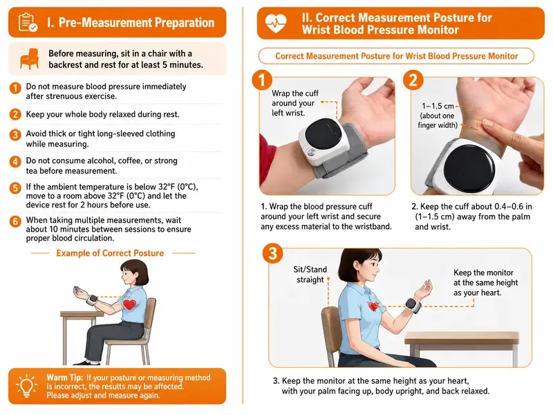Wrist Blood Pressure Monitor with Large LED Display, Voice Broadcast, 1-Touch Operation, Automatic Power-Off, Adult Home Tracking Tool, Fits 5.3-7.6 in Wrist (Home Supplies, Party Gift Option)